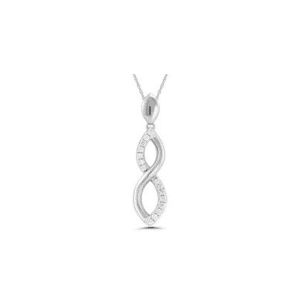 Diamond Twist Pendant Necklace in Sterling Silver