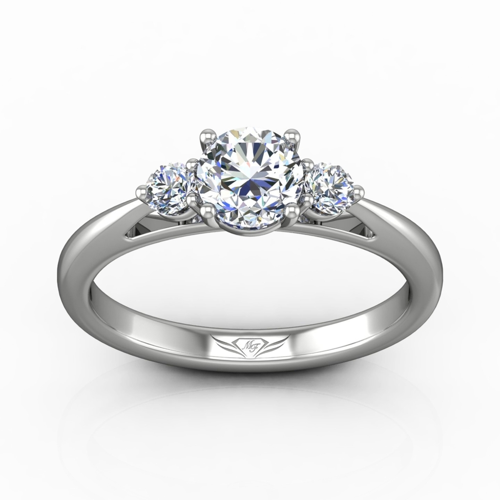 Three Diamond Engagement Semi-Mount by Martin Flyer