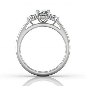 Three Diamond Engagement Semi-Mount by Martin Flyer