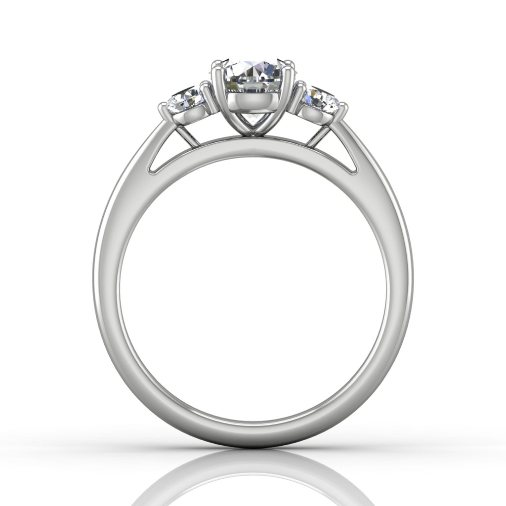 Three Diamond Engagement Semi-Mount by Martin Flyer