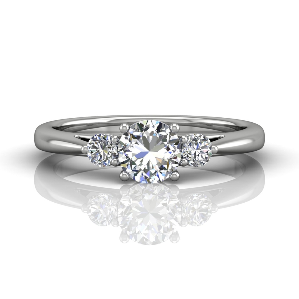 Three Diamond Engagement Semi-Mount by Martin Flyer