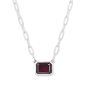 Eirini Garnet Necklace in Sterling Silver by Samuel B.