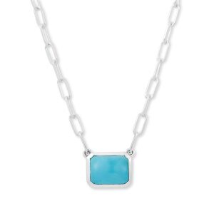 Eirini Sleeping Beauty Turquoise Necklace in Sterling Silver by Samuel B.