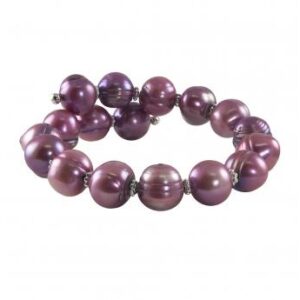 Dyed Plum Freshwater Pearl Wrap Bracelet