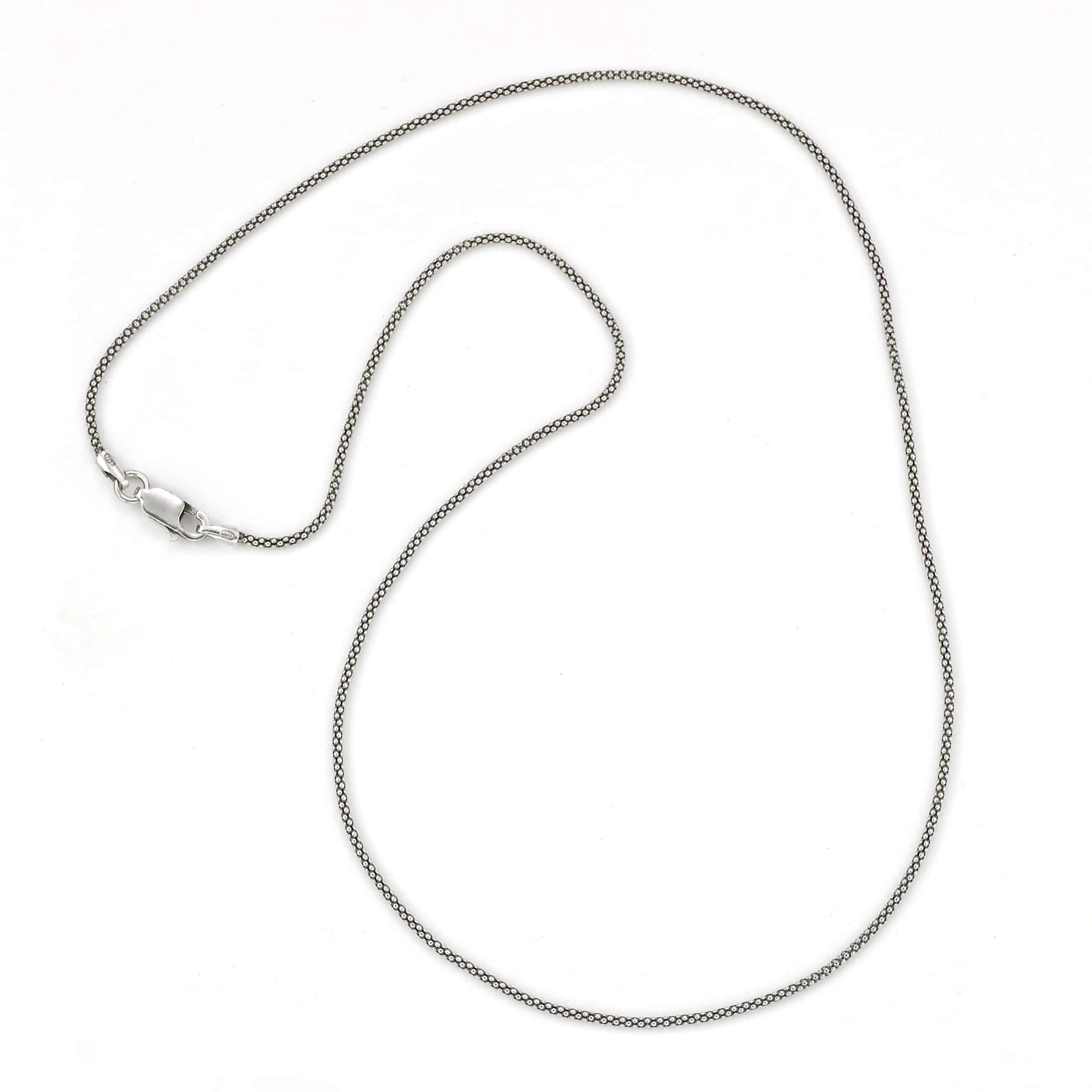 20" Oxidized Popcorn Chain Necklace in Sterling Silver by Samuel B.