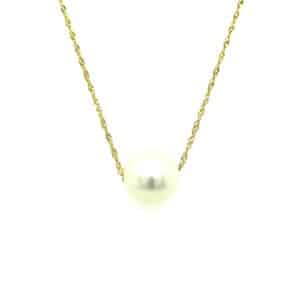 Freshwater Pearl Solitaire Necklace in 14k Gold by Lali
