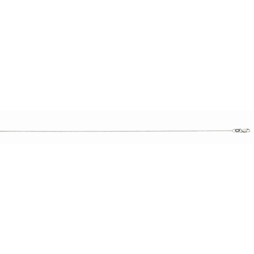Box Link Chain Necklace in 14K Gold -white gold