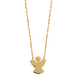 So-You Pendant Necklace in 14k Yellow Gold- mini angel