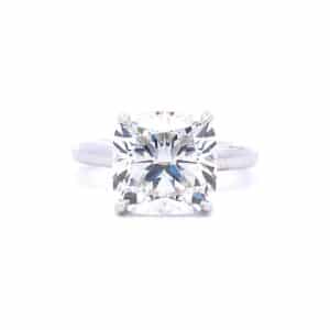 Lab-Grown Cushion Diamond Solitaire Engagement Ring in 14k White Gold