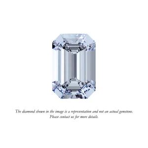 A placeholder for a loose emerald-cut diamond