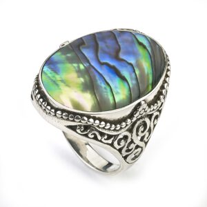 Abalone Heiress Scroll Ring by Samuel B.