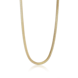 Snake Link Chain Necklace - gold tone