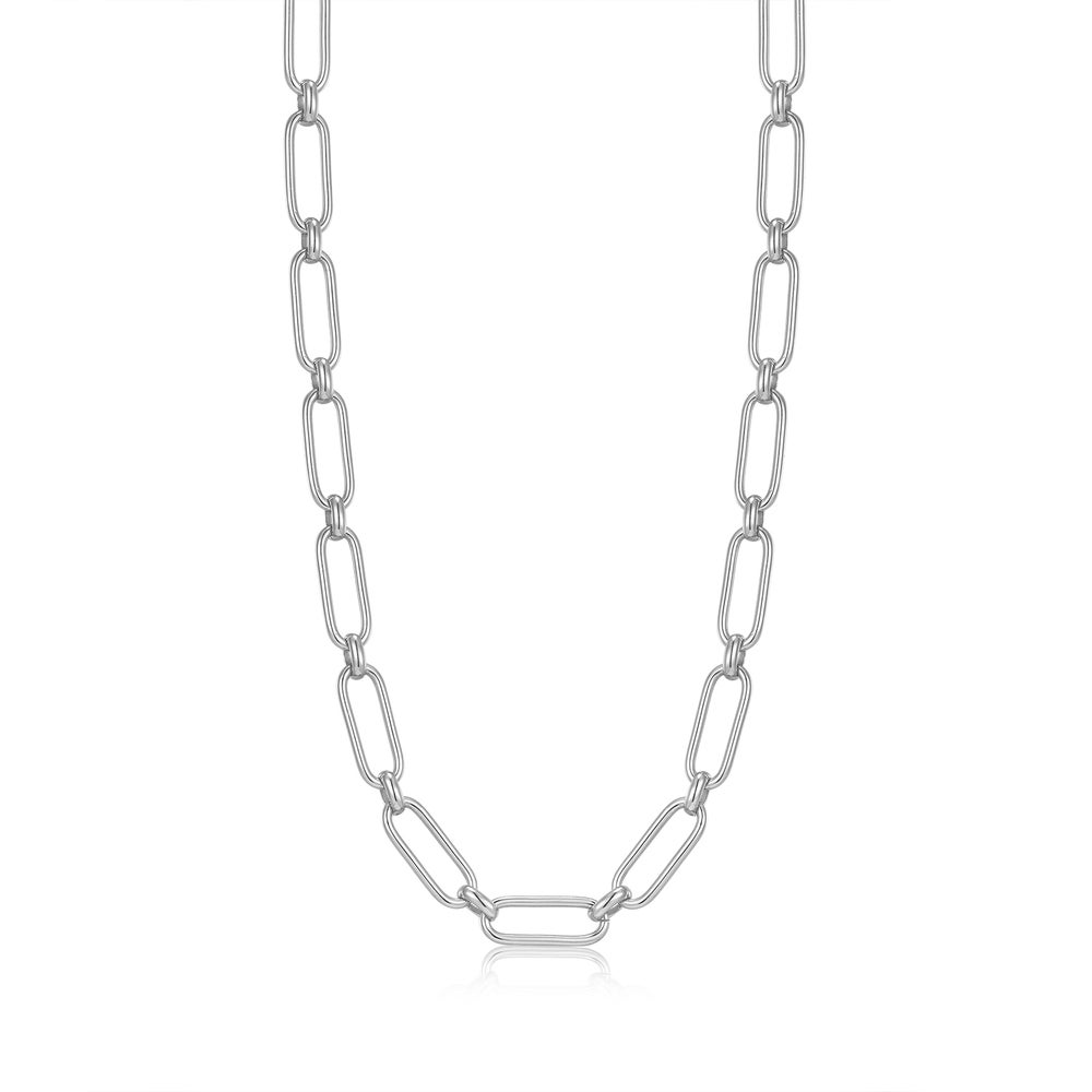 Cable Connect Chunky Chain Necklace - silver tone