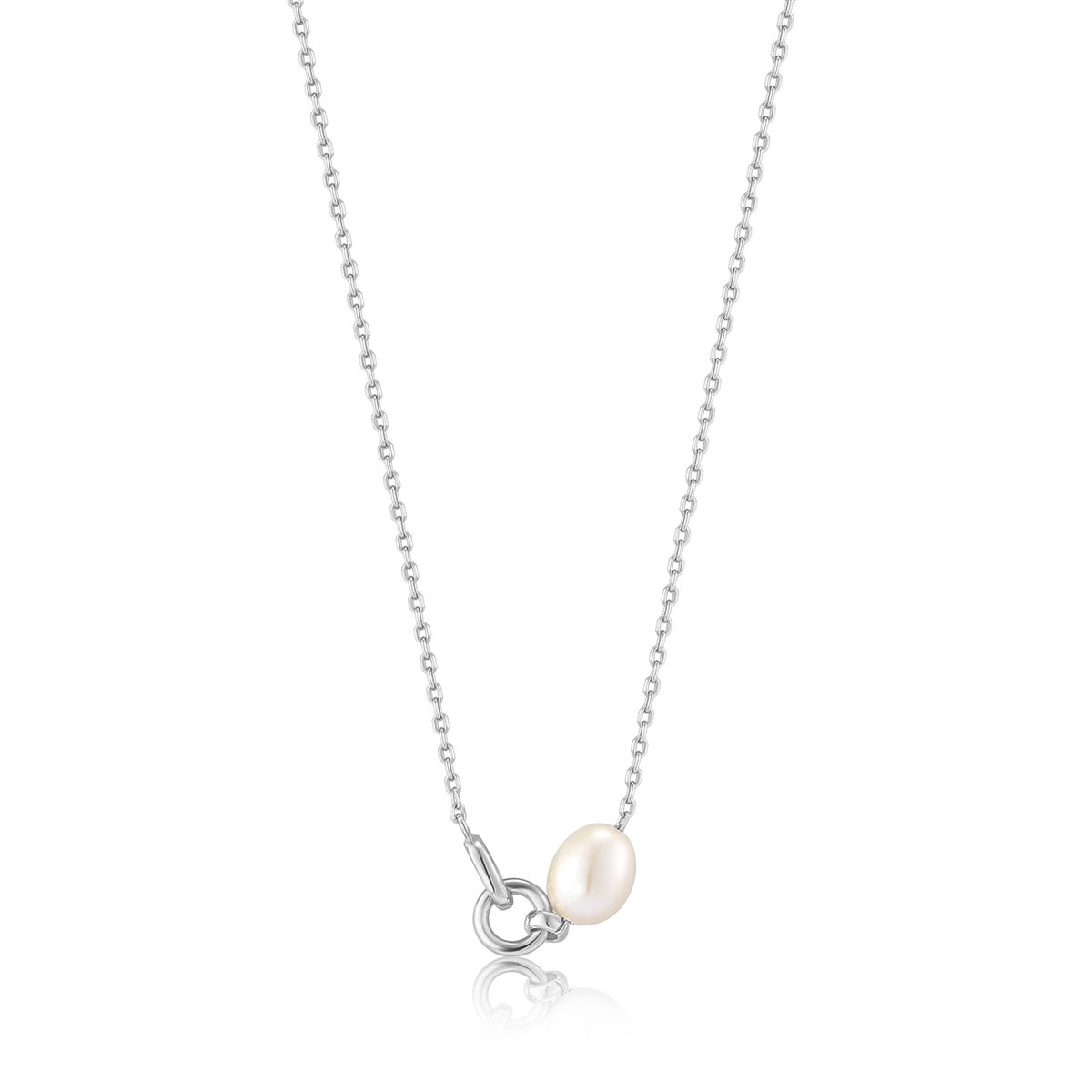 Pearl Link Chain Necklace by Ania Haie - silver tone