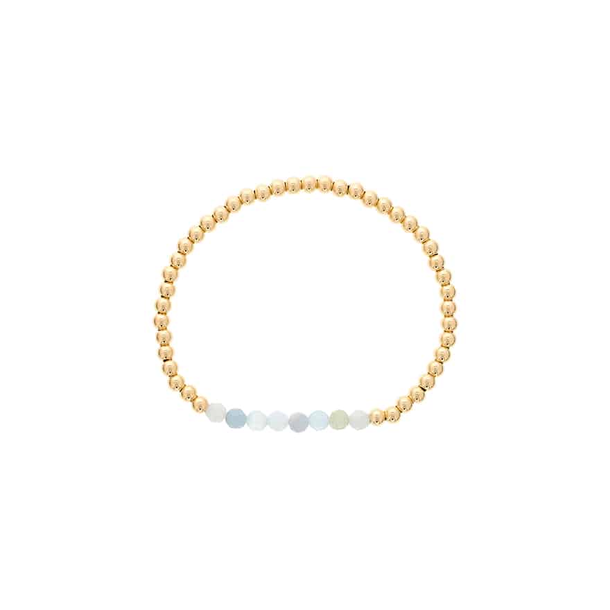Shine Bright Aquamarine Stretch Bracelet by Dee Berkley