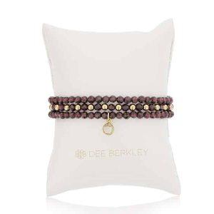 Gemstone Bead 3-Bracelet Set by Dee Berkley garnet