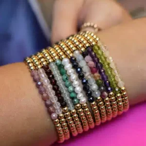 Shine Bright Gemstone Stretch Bracelet by Dee Berkley