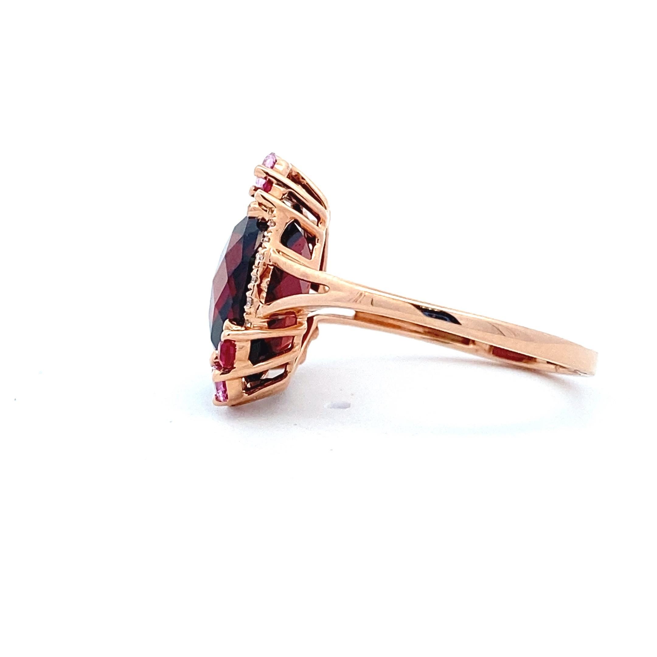 Blushing Gemstone and Diamond Vision Ring by Bellarri