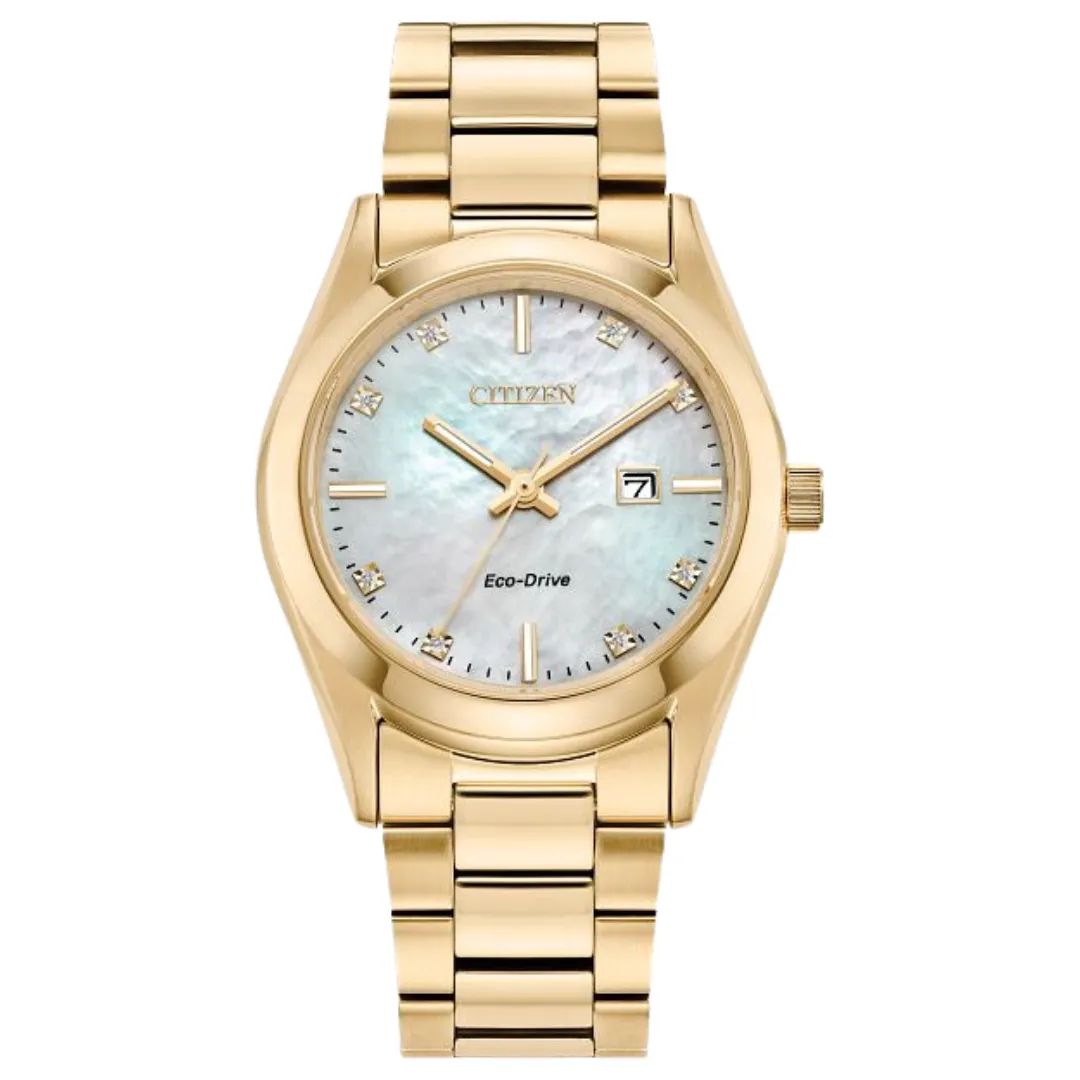 Sport Luxury Watch by Citizen white mother of pearl