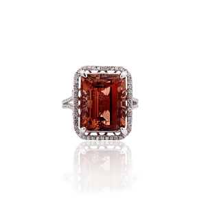 Estate Sunstone and Diamond Ring