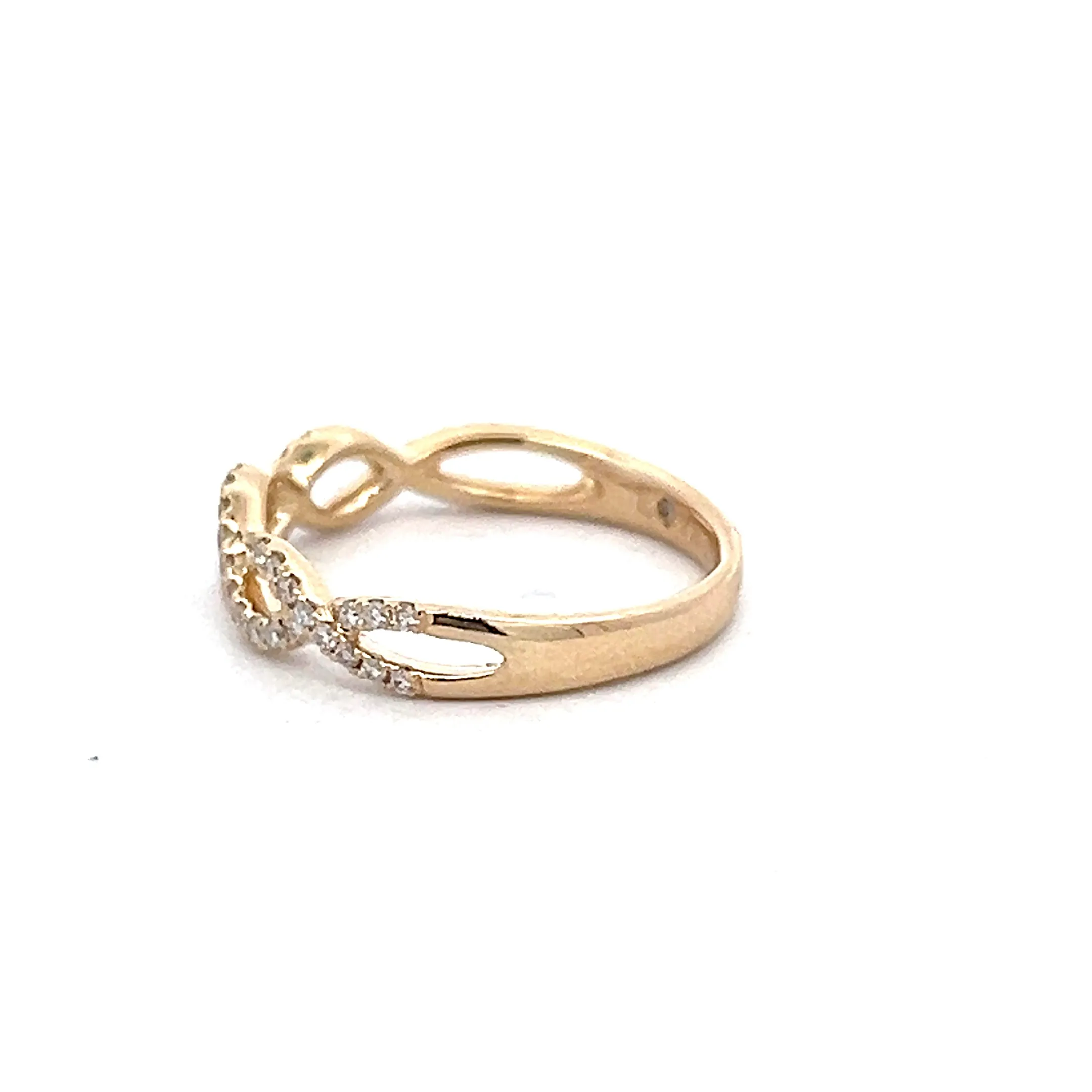 14K Yellow Gold 0.25ctw Diamond Twist Wedding Band