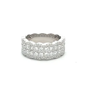 14K White Gold 1.50ctw Diamond Multi Row Ring