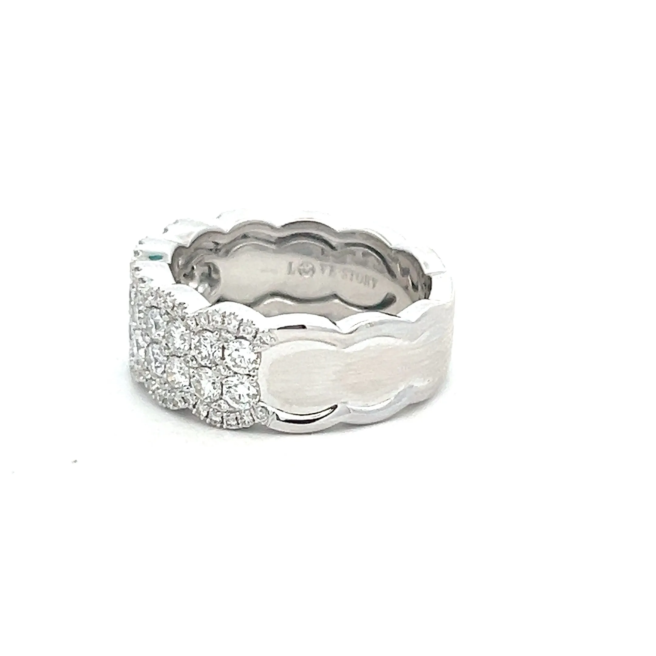 14K White Gold 1.50ctw Diamond Multi Row Ring