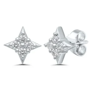 Diamond Cluster Star Stud Earrings