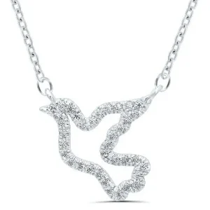 10K White Gold 0.10ctw Diamond Dove Necklace by Tache