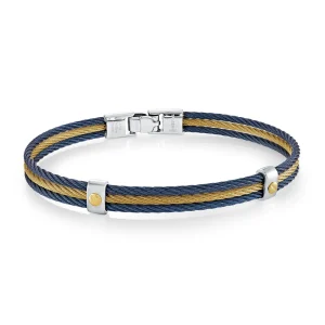 Stainless Steel IP Gold Cable Men's Bracelet