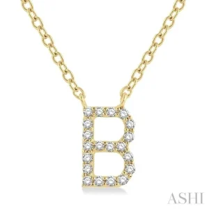 10K Yellow Gold 0.06ctw Diamond Letter B Necklace
