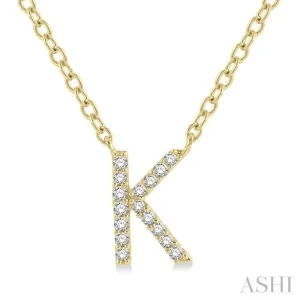 10K Yellow Gold 0.05ctw Diamond Letter K Necklace