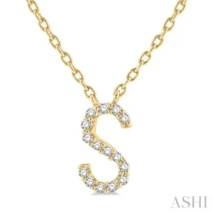 10K Yellow Gold 0.05ctw Diamond Letter S Necklace