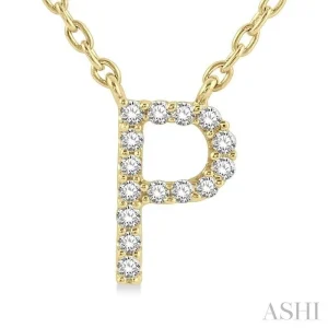 10K Yellow Gold 0.04ctw Diamond Letter P Necklace