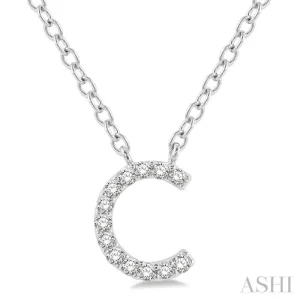 10K White Gold 0.05ctw Diamond Letter C Necklace
