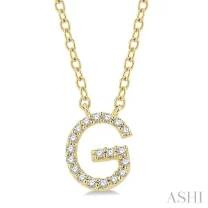 10K Yellow Gold 0.06ctw Diamond Letter G Necklace