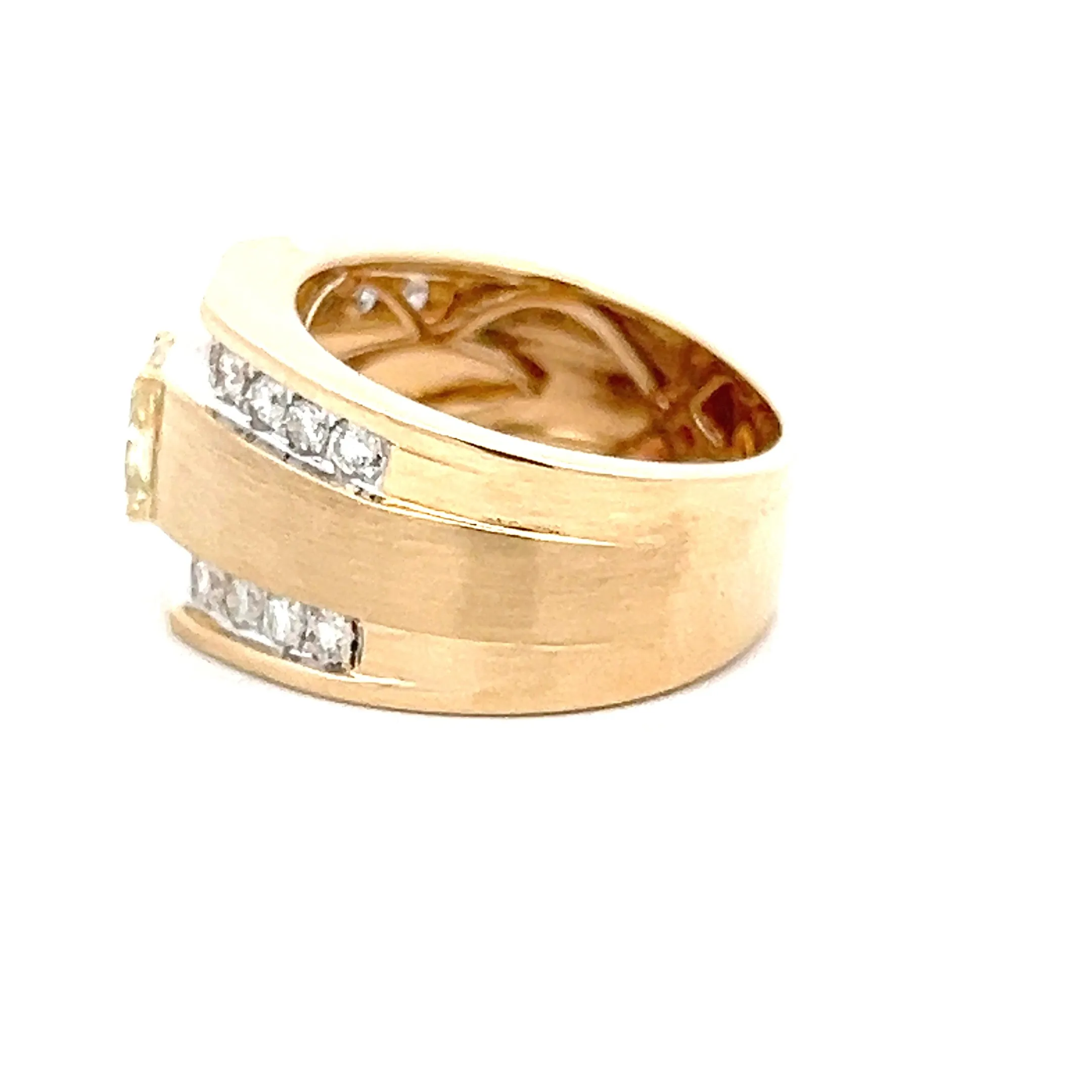 Estate 14K Yellow 0.86ctw Radiant Cut Yellow Diamond Ring