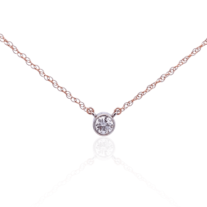 Estate 14K Two-Tone 0.33CT Diamond Solitaire Necklace