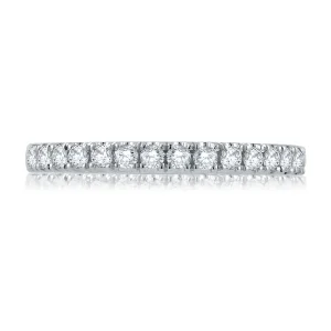 14K White Gold 0.15ctw Pave Diamond Wedding Band