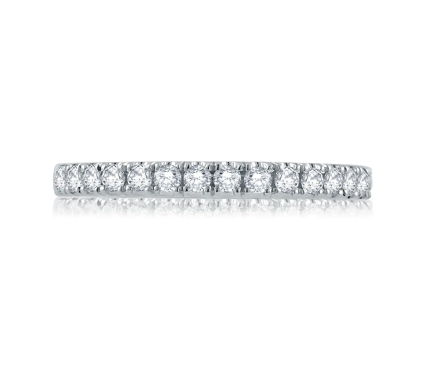 14K White Gold 0.15ctw Pave Diamond Wedding Band