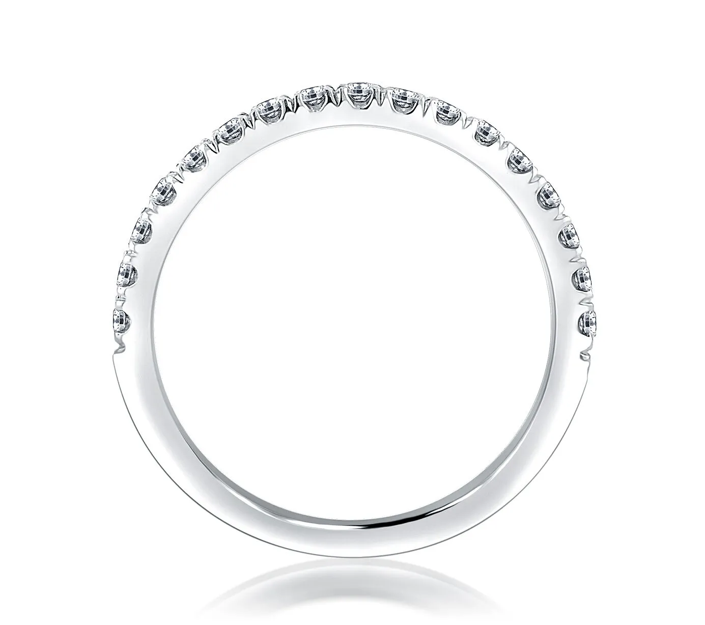 14K White Gold 0.15ctw Pave Diamond Wedding Band
