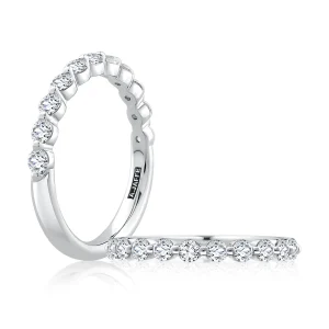 14K White Gold 0.55ctw Diamond Wedding Band