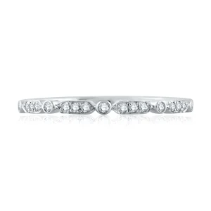 14K White Gold 0.09ctw Diamond Wedding Band