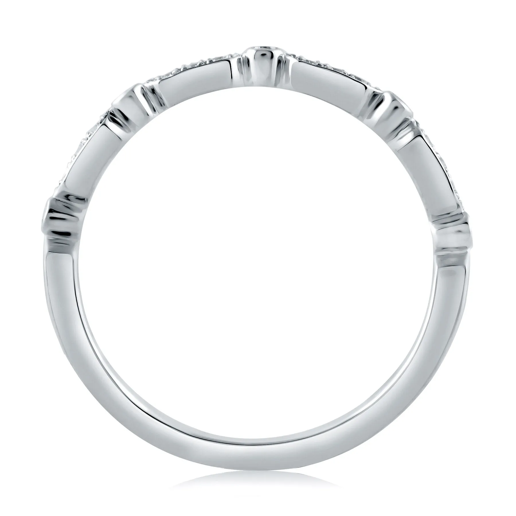 14K White Gold 0.09ctw Diamond Wedding Band