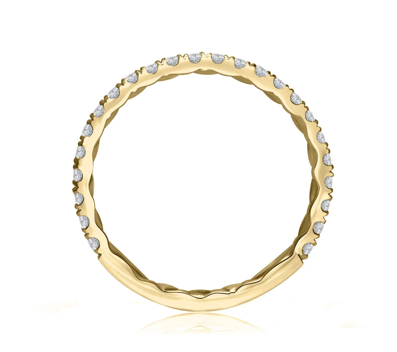 18K Yellow Gold 0.34ctw Micro Pave Diamond Wedding Band