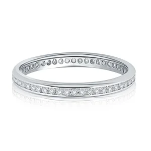 14K White Gold 0.32ctw Diamond Eternity Channel Wedding Band