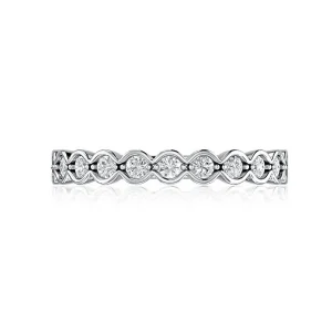 14K White Gold 0.39ctw Diamond Vintage Inspired Wedding Band