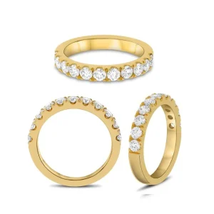 14K Yellow Gold 1 Carat Diamond Micro Pave Wedding Band