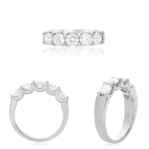 14K White Gold 1.50ctw Diamond Five Stone Wedding Band