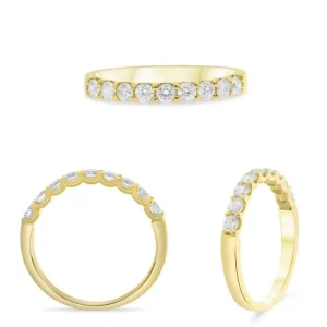 14K Yellow Gold 0.50ctw Nine Stone Diamond Wedding Band